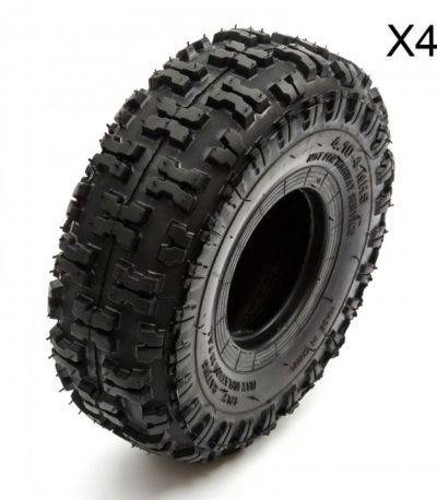TRENO COMPLETO DI 4 GOMME 4.10-4 TASSELLATA