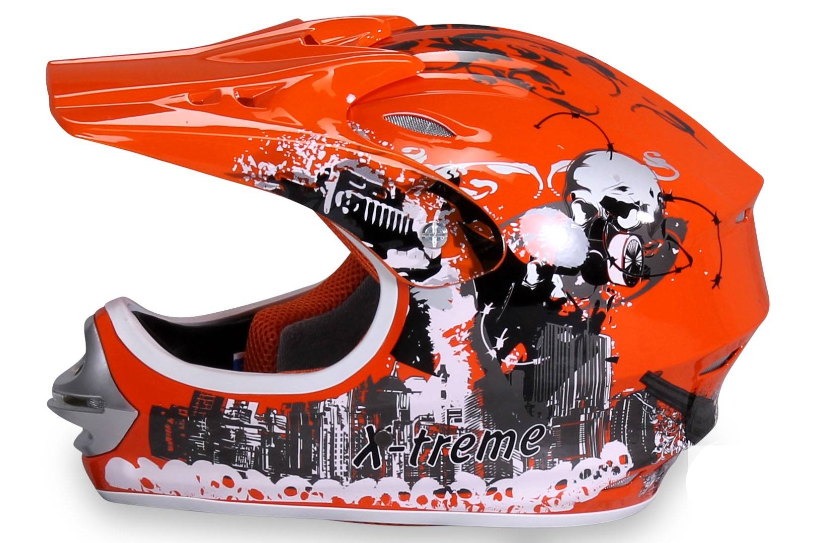 CASCO CROSS EXTREME BAMBINO,COLORE ARANCIONE - immagine 3