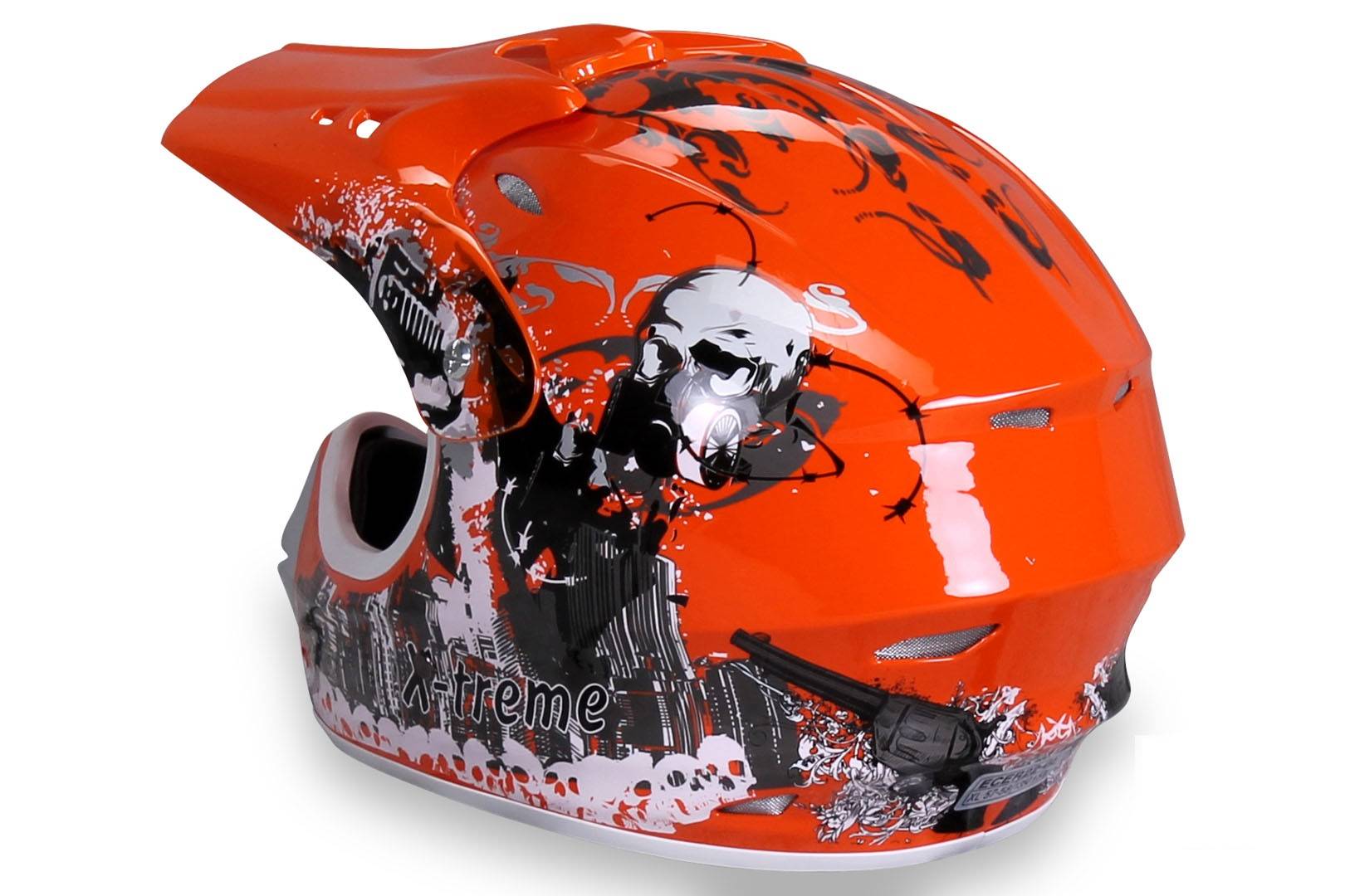 CASCO CROSS EXTREME BAMBINO,COLORE ARANCIONE - immagine 4