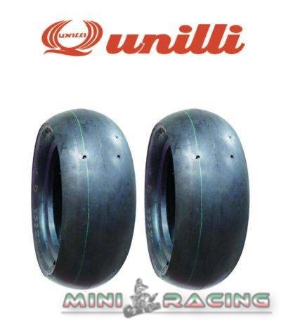 COPPIA GOMME ANTERIORE 90/65-6.5 POSTERIORE 110/50-6.5 SLICK UNILLI+GOLDENTYRED
