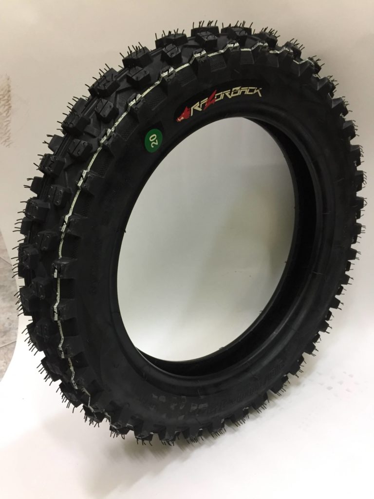 Set Pneumatici Kyoto Minicross Per Pit Bike - Anteriore 60/100-14 E Posteriore 80/100-12, TT 4 Stagioni, Gomma Alta Qualità