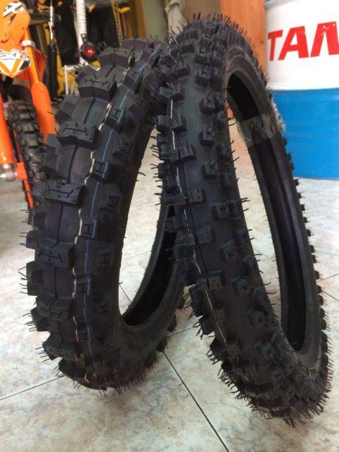 Coppia treno gomma cross UNILLI 60/100-14 e 80/100-12 - immagine 2